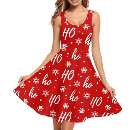 Image of Women's Casual Loose Sundress Midi Sleeveless Crewneck Dress Summer Beach Tank Dress with Pockets