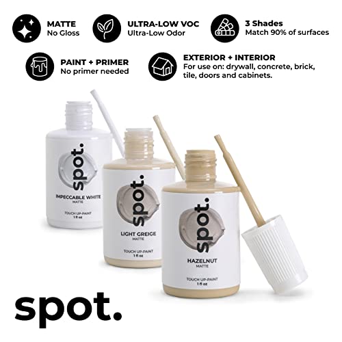 Image of spot. Bundle Touch Up-Paint Grey Matte 3 Pack and White Matte 3 Pack