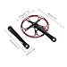 Aluminum Alloy Crank Set, Single Speed Crank Set for Road, Mountain, Folding Bikes 45T-47T Black + Red