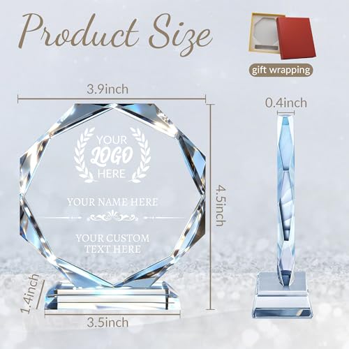 Plaque en cristal gravée pour cadeau d'appréciation des employés - 2