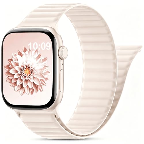 AMKSY Magnetic Sport Bands for Apple Watch Bands for Men Women 44mm 49mm 46mm 42mm 45mm 40mm 41mm 38m, Soft Silicone Strap Wristbands for Apple iWatch Ultra 3 2 1 Series 11 10 9 8 7 6 5 4 SE