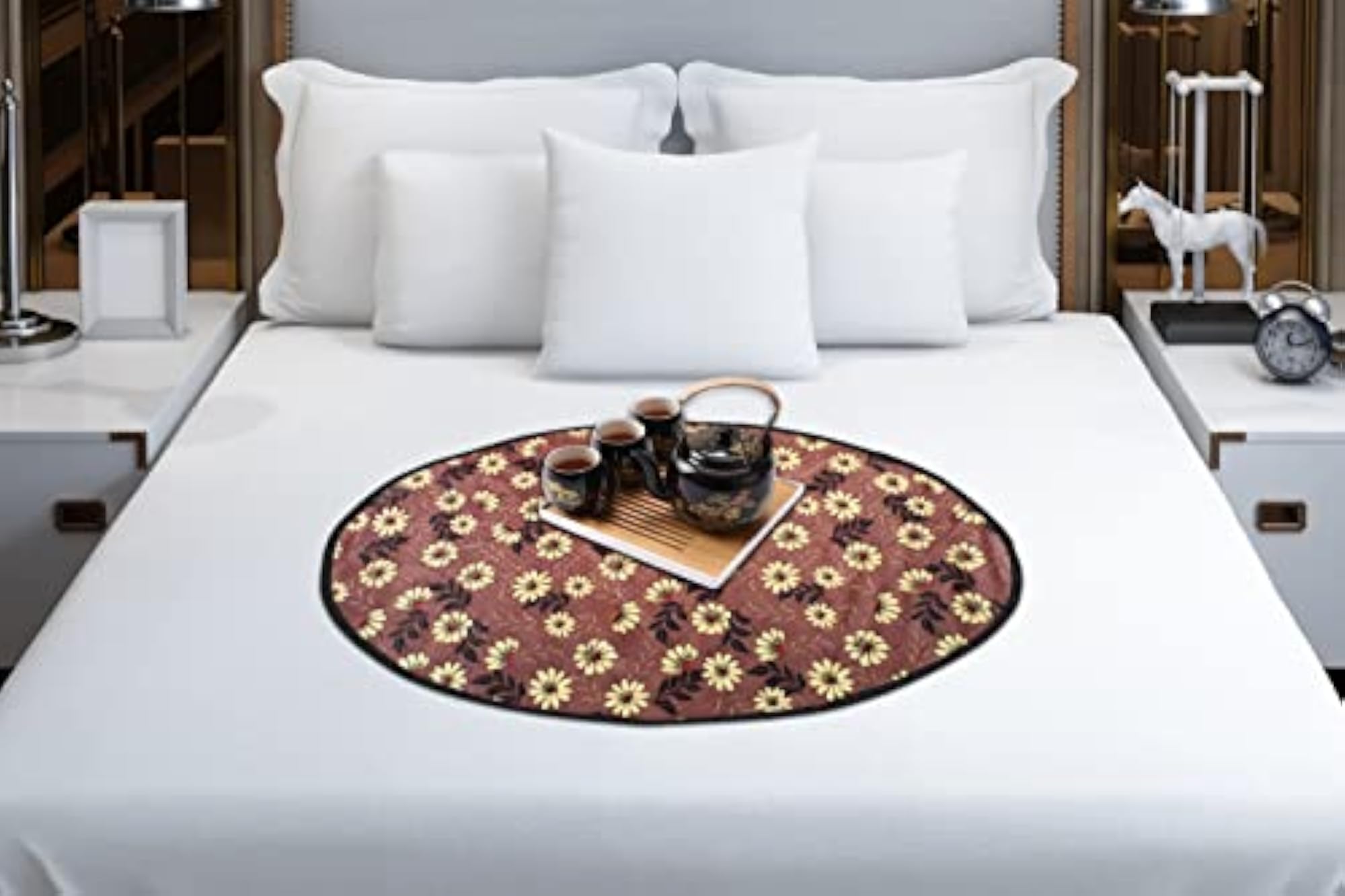 Waterproof Round Bed Server Food Mat, Picnic Mat