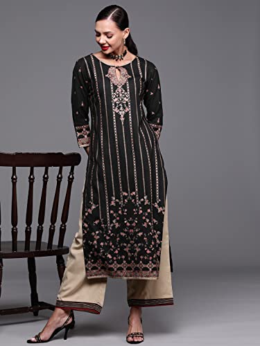 Image of INDO ERA Women's Cotton Straight Fit Straight Printed Kurta (KT4BK8344)
