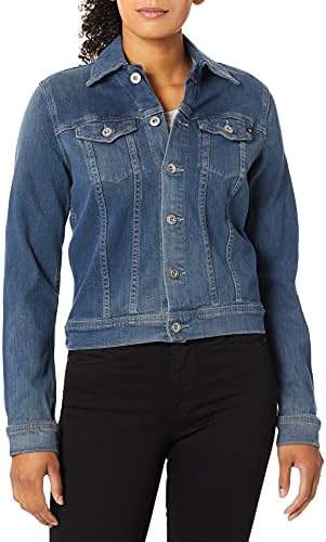 AG Adriano Goldschmied Women's Robyn Fitted Stretch Denim Jacket, Indigo Karma, Large