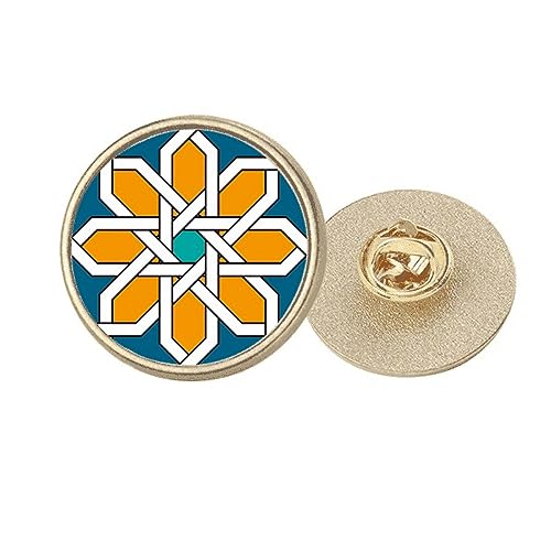 Broche ronde dorée fleur marocaine géométrique : l'idée cadeau idéale en taille M