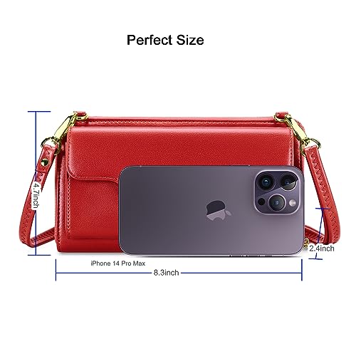 Image of nuoku Women's Small Crossbody Bags Wristlet Clutch Wallet Purses with Card Slot Phone Holder