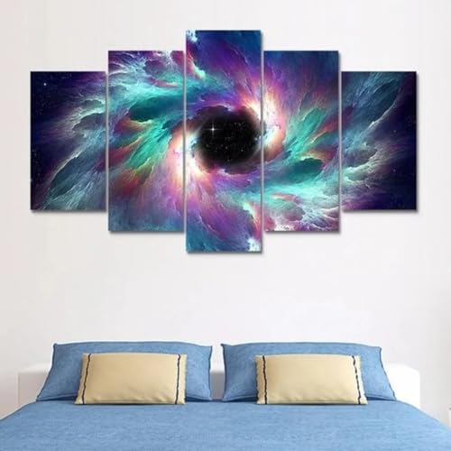 Tableaux abstraits moderne galaxie colorée et grand tableau décoration murale salon