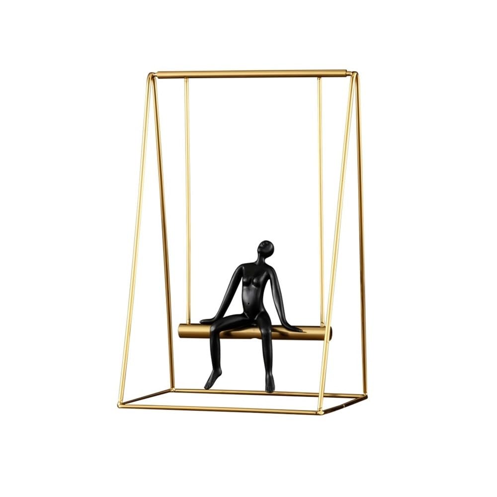 FbqLhe1ahh Nordic Home Creative Resin Alloy Swinging Figure Sculpture Interior Decoration Ornaments, 19 * 14 * 29cm Beautiful