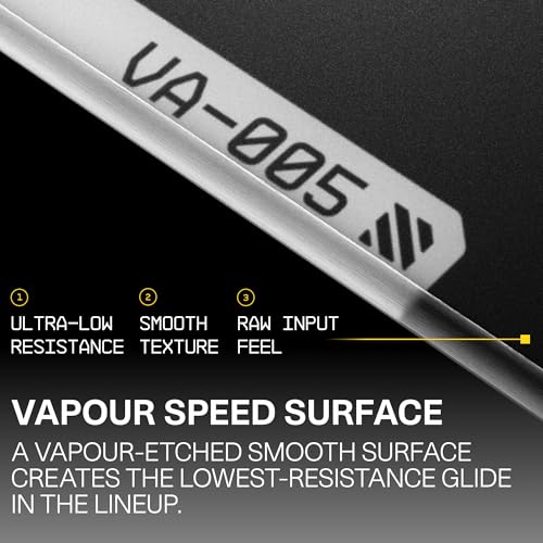 Image of Wallhack VA-005 Glass Gaming Mouse Pad - Speed Surface, Large Mousepad for Esports, Smooth Low-Friction Glide, Tempered Glass, Ergonomic Low Profile, Durable & Portable with Carry Case | Vapour Black