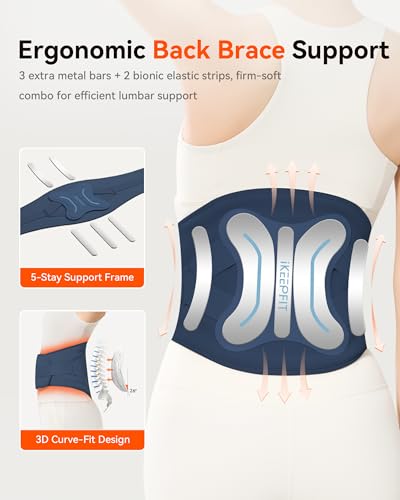 Image of IKEEPFIT Cordless Heating Pad with Massager for Back Pain Relief: MAXwarm 4.0, Portable Heated Back Brace with Lumbar Support for Sciatica, Large 8000mAh Battery, for Women Men 70 inch