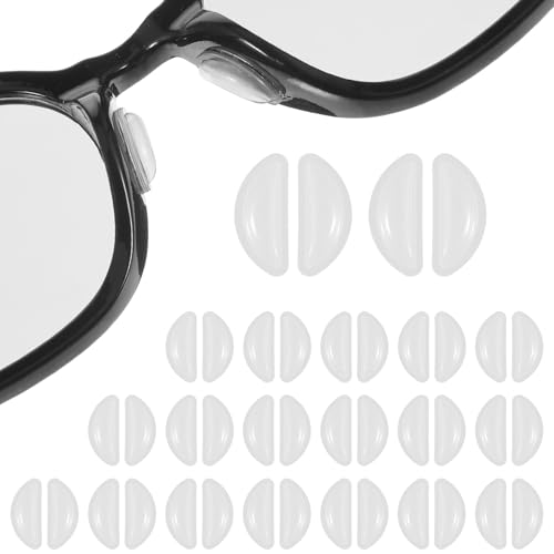 20 Pairs Eyeglass Nose Pads Anti Slip, 3.5 mm Adhesive Eye Glasses Nose Pad Non Slip Silicone Noses Pad for Eyeglasse Anti-Slip Noses Pads, Silicone GlassesNose Grips for Plastic Frames Reading