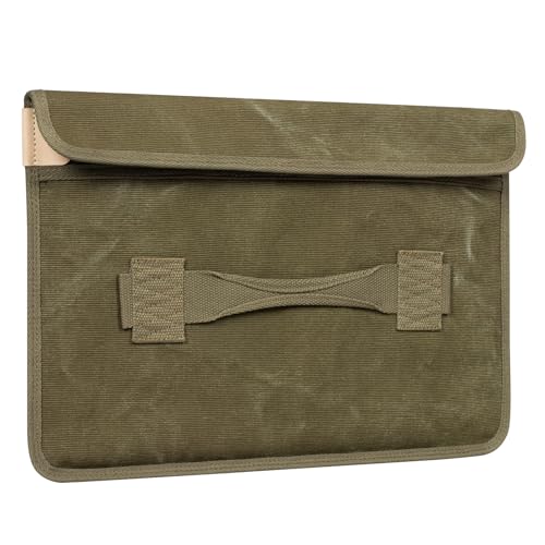 cpnvwa ノートパソコンスリーブ 16インチ MacBook Pro 16 M4 M3 M2 M1 Pro/Max&MacBook Air 15 M4 M3 M2 ケース、ミリタリーレトロスタイル保護カバー 15-16インチ用、アーミーグリーン