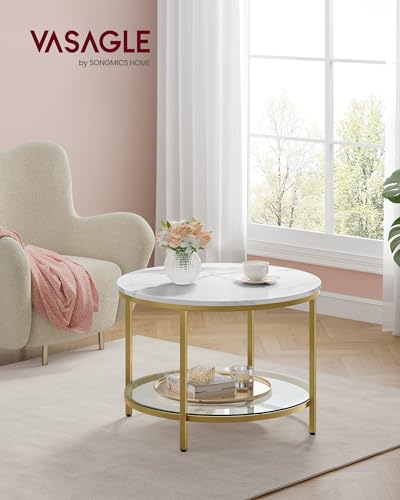Round Marble & Brass Coffee Table product image