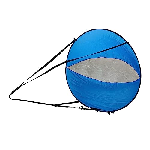 Zxpjkyu Kayak Wind Sail Kit for Use with Transparent Window for Inflatable Canoes and Kayaks, Blue