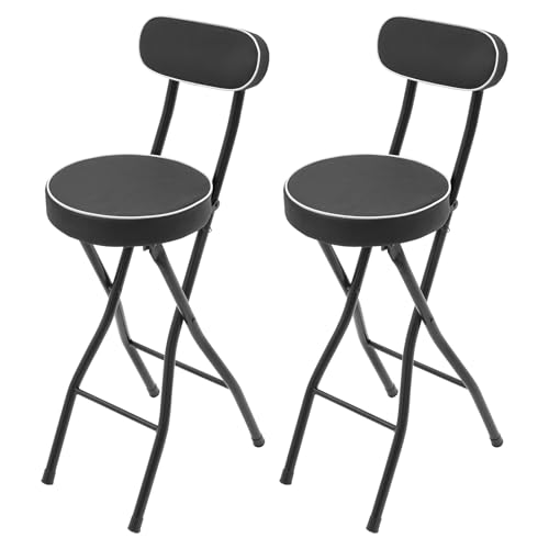 ROGONPDK 2 taburetes plegables portátiles, taburetes de bar, sillas altas plegables acolchadas, taburetes plegables, silla alta, sillas plegables, para la sala de estar, el estudio