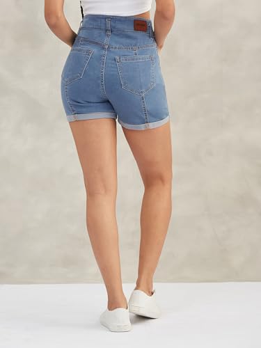 Image of Dolce Crudo Women's High Rise Denim Shorts - Relaxed Fit