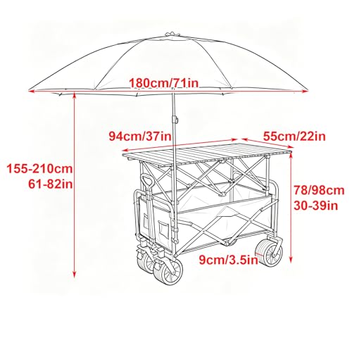 Chariot candy bar pliable pour camping et étal de marché vert - 4