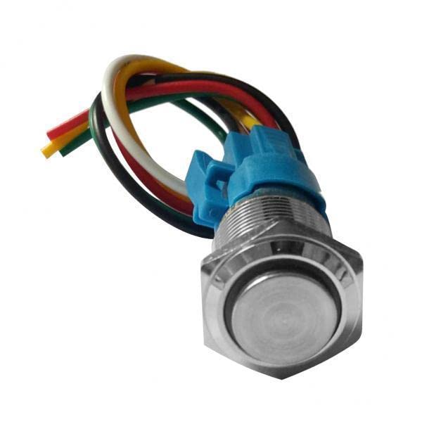 UJEAVETTE 2x220V LED 16mm Self-lock Push Button Switch IP65 with Wire Connector Green-picture-14