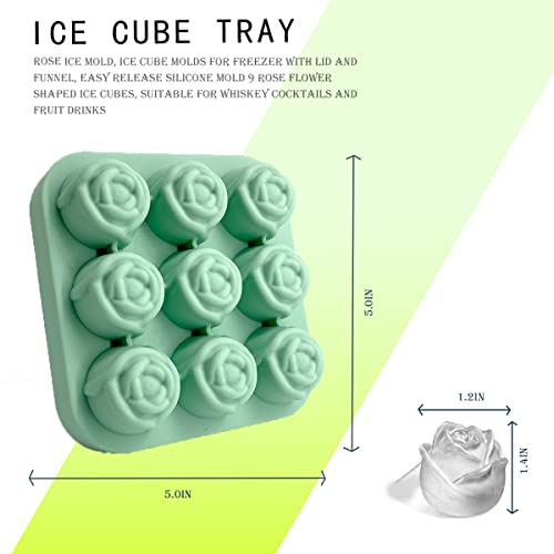 Molde de silicona para cubos de hielo 3D forma rosa miniatura 7