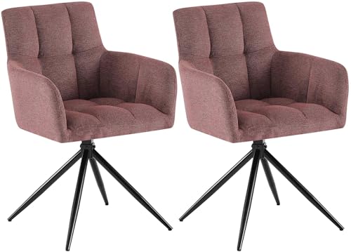 CLP Chaises Salle à Manger Lot de 2, fauteuils Jonah pivotants avec accoudoirs, Design Moderne...