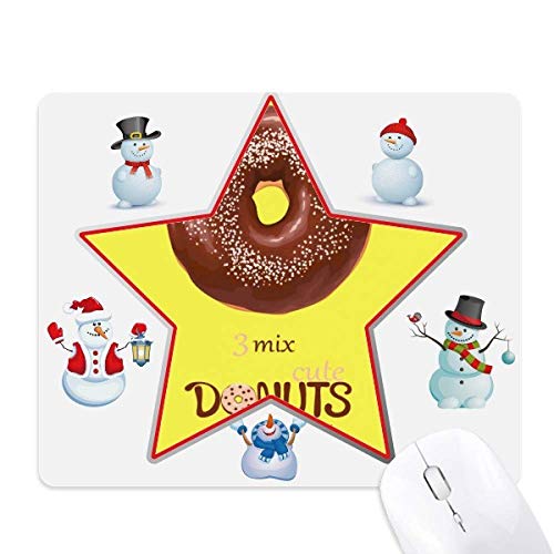 Tapis de souris bonhomme de neige et beignet au chocolat anti glisse pour bureau