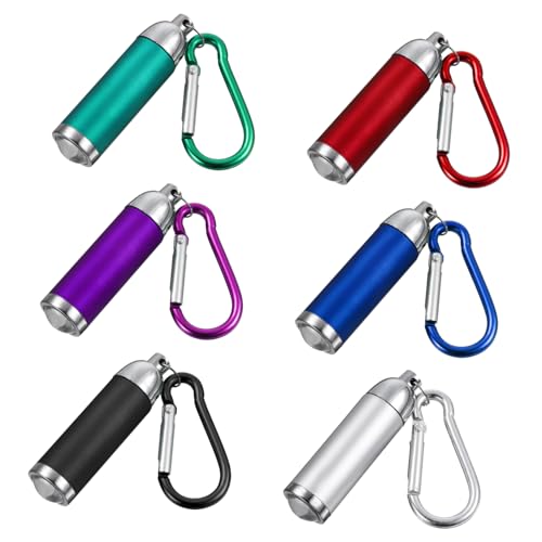 DOITOOL 12PCS Mini Keychain Aluminium Alloy Outdoor Camping Torches with Climbing Hooks Stylish and for Bags Backpacks and