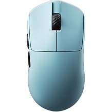 V6 Gaming Mouse, Ultra-Lightweight 40g, No Hole, Symmetrical Shape, Pixart PAW 3950 Chip, Web Based Driver, for Claw and Palm Gamers, 8K Dongle Included Kailh Switch, Blue
