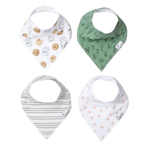 Image of Copper Pearl 4 Pack Soft Cotton Baby Bibs for Drooling and Teething, Absorbent Drool Bibs for Baby Girl and Boy, Adjustable to Fit Newborns to Toddlers, Tons of Styles (Chip)