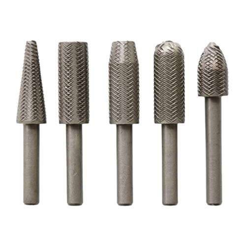 Set de 5 fresas rotatorias de acero para taladro miniatura 1