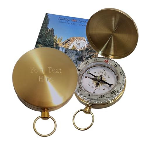 Glow in The Dark Brass Pocket Compass for Kids – Waterproof Navigation Tool for Camping, Hiking, Backpacking, Orienteering, Hunting, Survival Gear, Outdoor Safety & Adventure Gift (Custom Engraved)