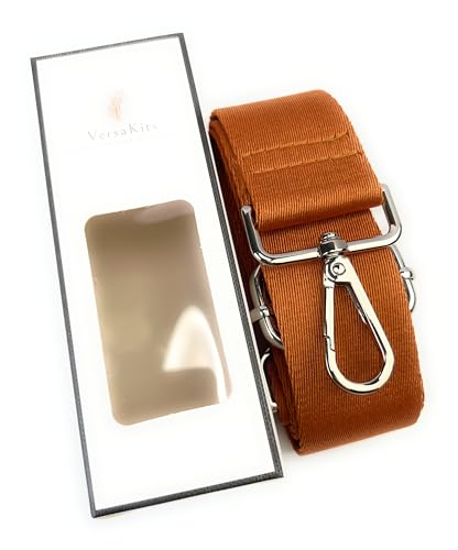 Image of Purse Strap Replacement for Crossbody Bags & Handbags | Premium Webbing with Silver Hardware Clip-On Installation Adjustable Length Comfortable Wide Guitar Style Strap
