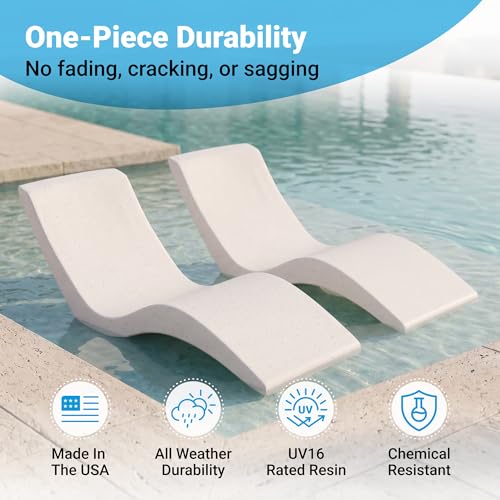 Image of Aqua Outdoors Pool Lounge Chairs, Pool Chairs for in Pool, 9-in Water Depth