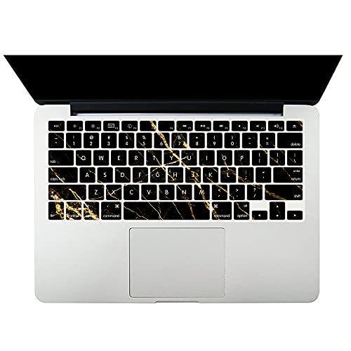 Funda MacBook Pro 13 Retina A1502 carcasa rígida negra mármol con protector teclado 4