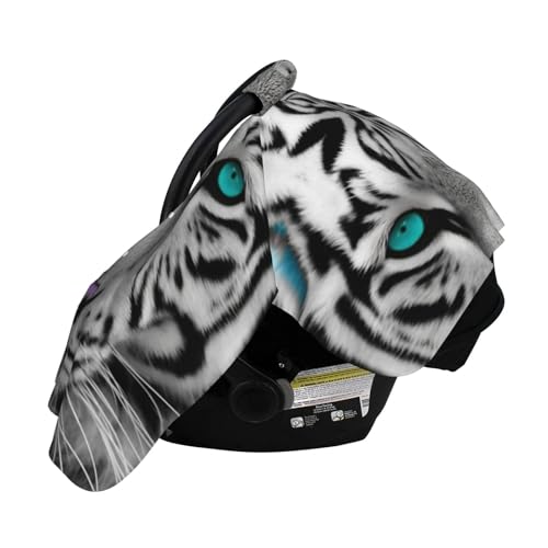 Housse de siège auto bébé motif tigre yeux bleu sarcelle multi-usage