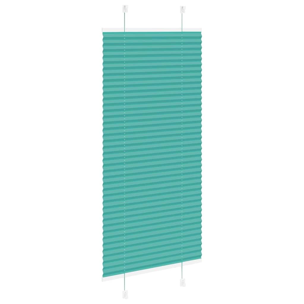 Tenda plissettata verde petrolio, 65 x 150 cm, larghezza tessuto 64,4 cm, in poliestere, per finestre con protezione solare e sguardi indiscreti, 4 larghezze pieghe, poliestere 65 x 150 cm, verde