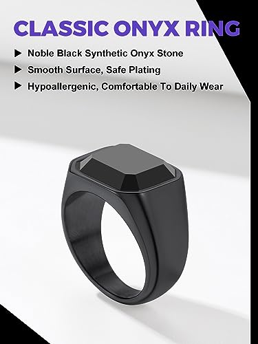Richsteel Black Onyx Signet Ring for Men3