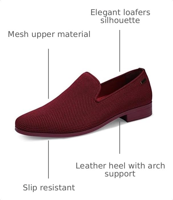 Image of UUBARIS Mens Dress Loafers Tuxedo Suit Slip on Shoes