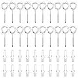 Varenzya 20 Piezas Tornillos de Ojal de Acero Inoxidable 304, Cable Fijo
