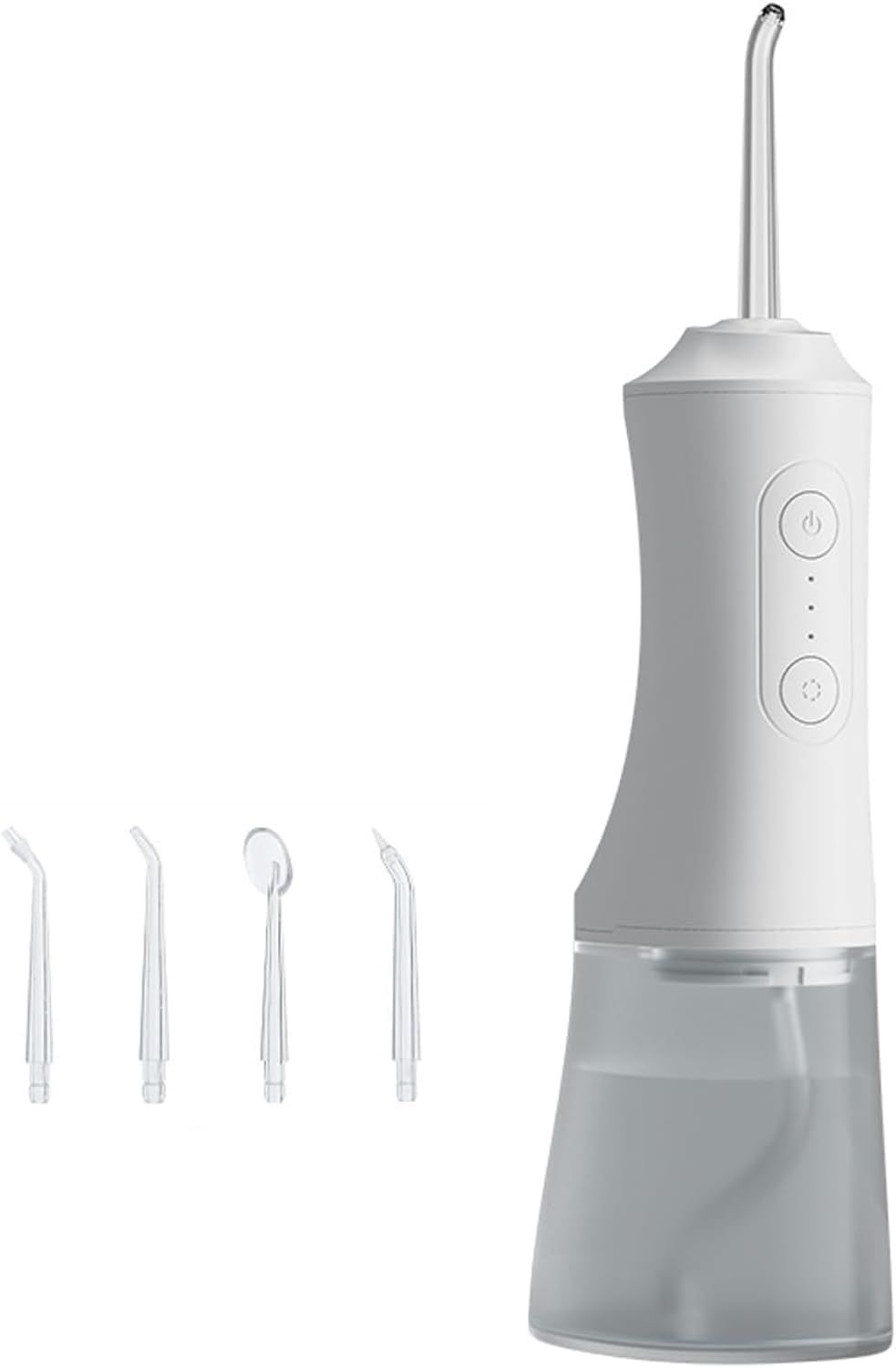 Water Dental Flosser for Teeth Home Portable Oral Cleaner 3 Water Pressure Modes 4 Multifunctional 360° Nozzles IPX7 Waterproof Cordless for Travel Use, for Adults Teens (White)