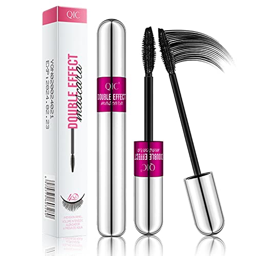 4D Silk Fiber Lash Mascara,2 In 1 Thrive Mascara Liquid Lash Extensions,No Clumping Superstrong Waterproof Thrive Mascara for Natural Lengthening Long-Lasting and Thickening Effect