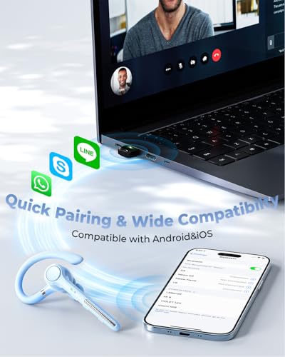 Ngsod Bluetooth Headset V5.4,USB Dongle Wireless Earpiece with Mic for Work - image 7