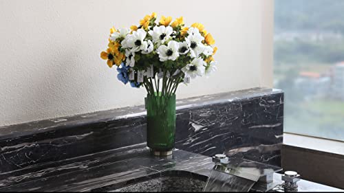 Artificial Plants & Flowers 22.4" Anemone Faux Stems Blossom Tall Plant Outdoor Floral Arrangement Rustic Decoration Crafts Home Decor Holiday Wedding Parties 6Packs(Anemone White Flowers) #TOP5