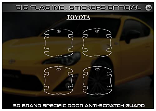 Image of BFRC 3D Gel Finish Car Door Transparent Handle Cup Scratch Guard Sticker Universal for Specific Brand (Pack of 4) (MRDRVAR) (TOYOTO)