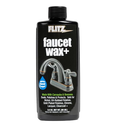 Flitz Faucet Wax Plus - 3.4oz Bottle of USA-Made,...