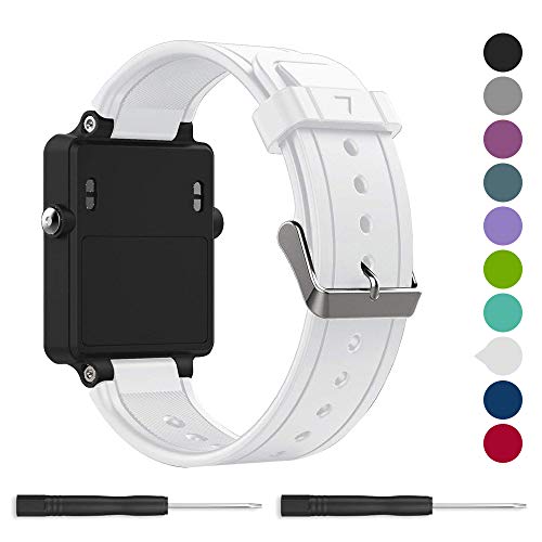 for Garmin vivoactive Band,EasyJoy Soft Silicone Replacement Band for Garmin vivoactive Smart Watch,Not fit Garmin vivoactive hr (White)