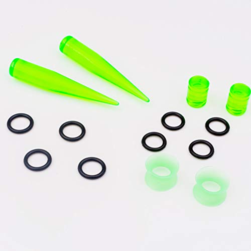 image for CABBE KALLO 50 Pcs 14G-00G Ear Stretching Kits Acrylic Tapers Plugs & 