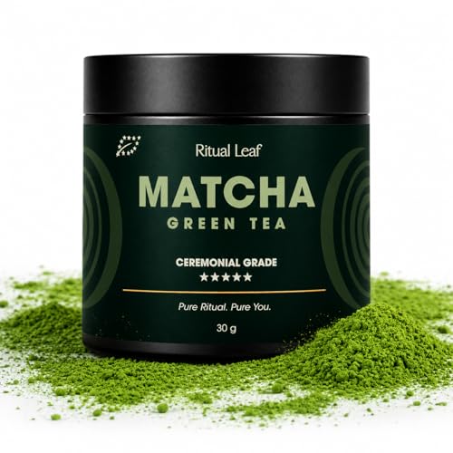 Ritual Leaf Organic Ceremonial Matcha Powder 30g Smooth Refined & Well-Balanced Flavor Clean Energy & Focus Ideal for Matcha Tea & Lattes