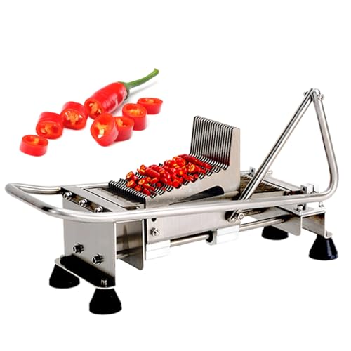 ZXCVBNMQ Picador de pimientos Rojos Manual, Herramienta de Corte de pimientos para el hogar, Cortador de Verduras Multifuncional de 5 mm, para cebollas Verdes