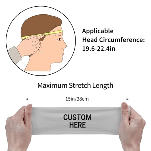Image of Custom Sports Headband Custom Sweatband Bandana Add Your Image Logo Text Number. Bulk Custom Men Or Women Moisture Wicking Ventilate Elastic ﻿Headband
