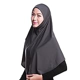 Daxin Muslim Hijab Amira Islamic Solid Soft Scarf Long Hejab Head Shawls